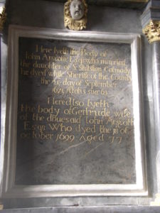 memorial John Arscotte died 1675