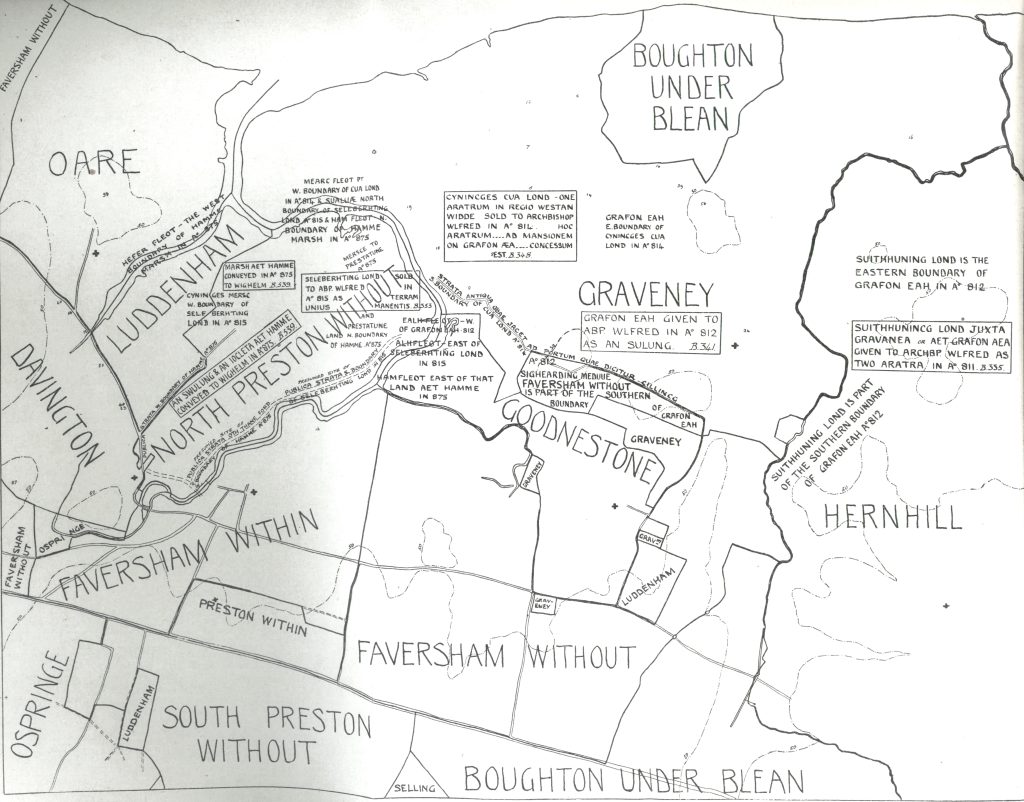 Map 2. Pre Norman Conquest Boundaries. Reproduced with permission of Kent Archaeological Society